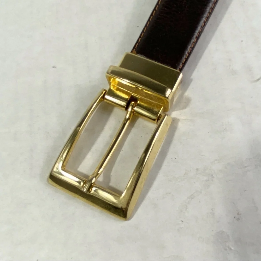 Reversible Genuine Leather Belt Dark Brown 40